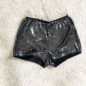 Black sequin shorts